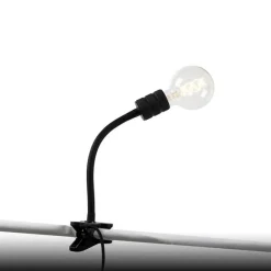 QAZQA Moderne Klemmlampe schwarz mit Flexarm - Cavalux