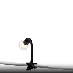 QAZQA Moderne Klemmlampe schwarz mit Flexarm - Cavalux