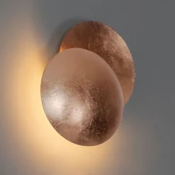 QAZQA Moderne Kupferfarbene Runde Wandleuchte 20cm - Sunrise