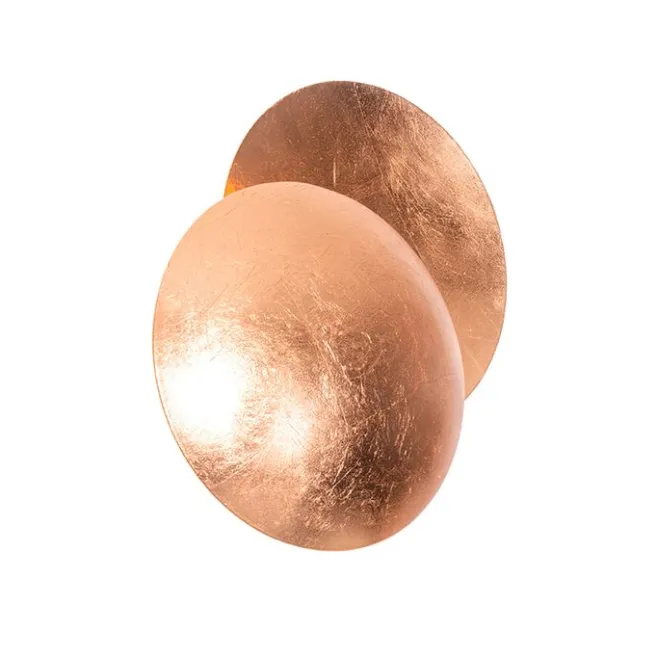 QAZQA Moderne Kupferfarbene Runde Wandleuchte 20cm - Sunrise