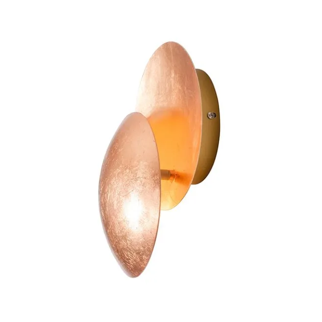 QAZQA Moderne Kupferfarbene Runde Wandleuchte 20cm - Sunrise