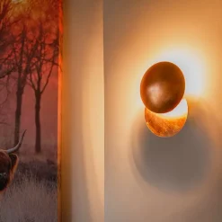 QAZQA Moderne Kupferfarbene Runde Wandleuchte 20cm - Sunrise