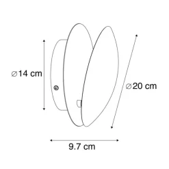 QAZQA Moderne Kupferfarbene Runde Wandleuchte 20cm - Sunrise