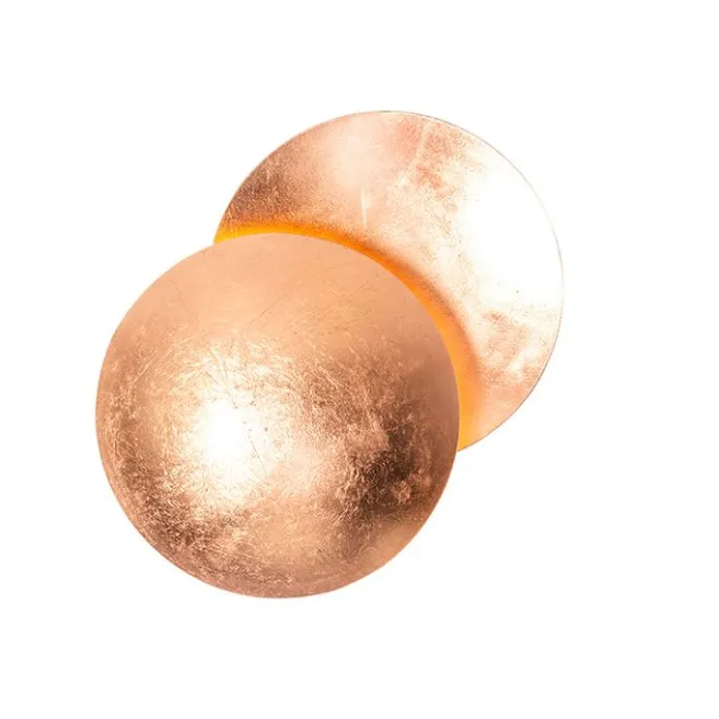 QAZQA Moderne Kupferfarbene Runde Wandleuchte 20cm - Sunrise