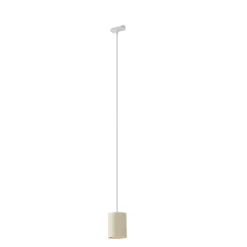 QAZQA Moderne Pendelleuchte Beige mit Weiß für Schienensystem 1-phasig GU10 70mm - Iconic Holt