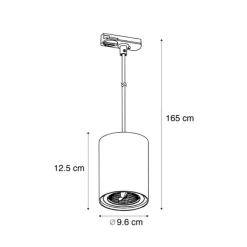 QAZQA Moderne Pendelleuchte Beige mit Schwarz für Schienensystem 1-phasig GU10 70mm - Iconic Holt