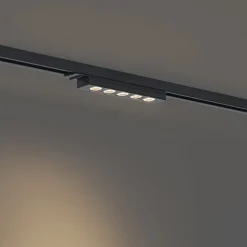 QAZQA Moderne schwarze Deckenleuchte für 1-Phasen-Schienensystem 5W 370 lm 3000K - Iconic Tsiri