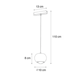 QAZQA Moderne schwarze Pendelleuchte für 1-phasiges Schienensystem inkl. LED - Magnetic Lance