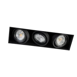QAZQA Moderne Smart Einbau Spot schwarz trimmlos inkl. 3 GU10 Wifi - Oneon 3