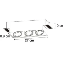 QAZQA Moderne Smart Einbau Spot schwarz trimmlos inkl. 3 GU10 Wifi - Oneon 3