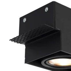 QAZQA Moderne Smart Einbau Spot schwarz trimmlos inkl. 3 GU10 Wifi - Oneon 3