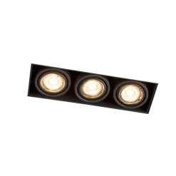 QAZQA Moderne Smart Einbau Spot schwarz trimmlos inkl. 3 GU10 Wifi - Oneon 3