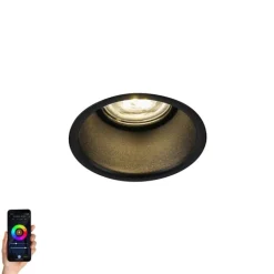 QAZQA Moderne Smart Einbau Spot schwarz inkl. WiFi GU10 - Abt