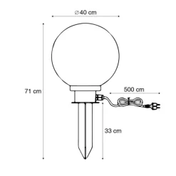 Trio Leuchten Moderne Spikesleuchte Rauch 40 cm IP44 - Moshi