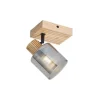 QAZQA Moderne spot hout met smoke glas draai- en kantelbaar - Gracy