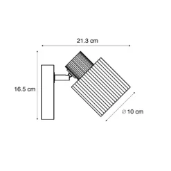 QAZQA Moderne spot hout met smoke glas draai- en kantelbaar - Gracy