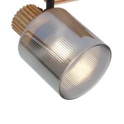 QAZQA Moderne spot hout met smoke glas draai- en kantelbaar - Gracy