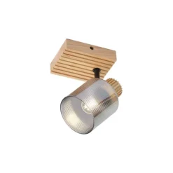 QAZQA Moderne spot hout met smoke glas draai- en kantelbaar - Gracy