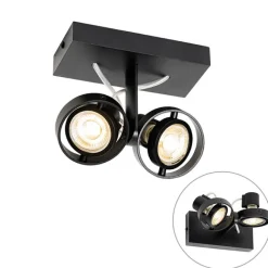 QAZQA Moderne Spot schwarz 2-Licht - Master 50