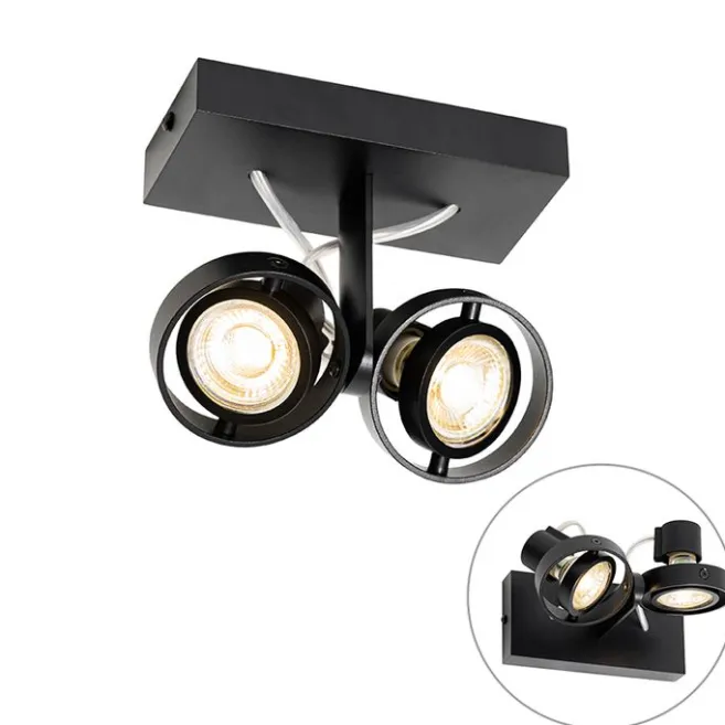QAZQA Moderne Spot schwarz 2-Licht - Master 50