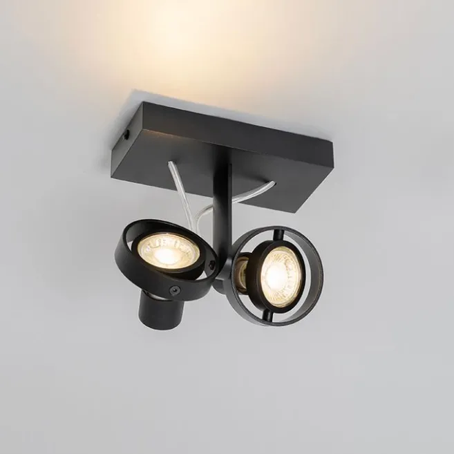 QAZQA Moderne Spot schwarz 2-Licht - Master 50