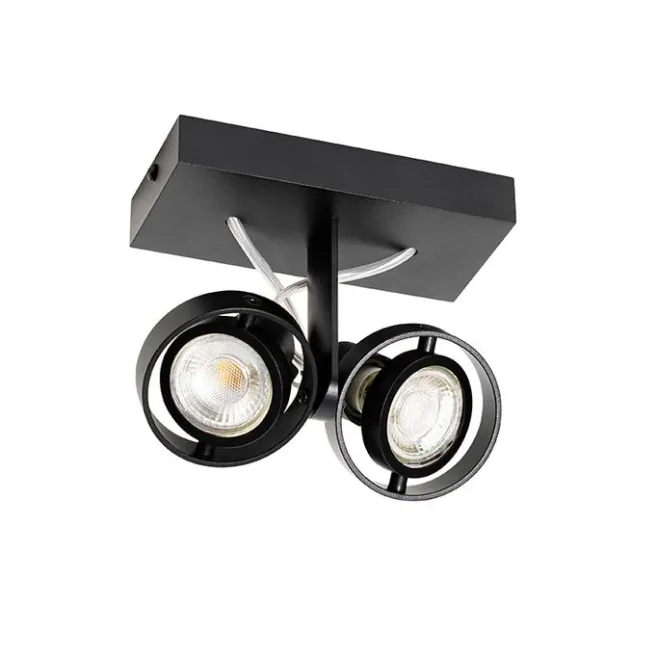 QAZQA Moderne Spot schwarz 2-Licht - Master 50