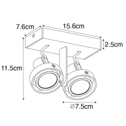 QAZQA Moderne Spot schwarz 2-Licht - Master 50
