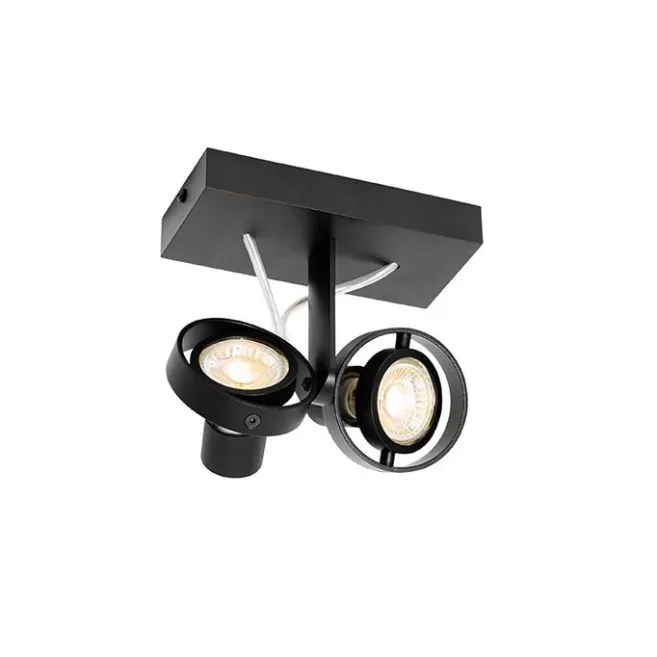 QAZQA Moderne Spot schwarz 2-Licht - Master 50