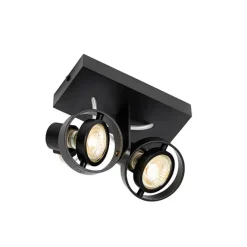 QAZQA Moderne Spot schwarz 2-Licht - Master 50