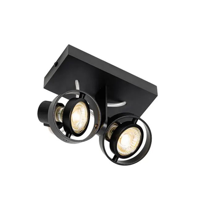 QAZQA Moderne Spot schwarz 2-Licht - Master 50