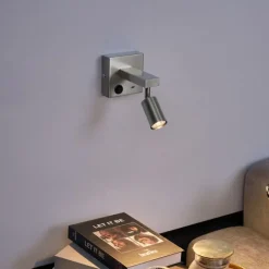 QAZQA Moderne Stahl Wandleuchte mit USB-C Neigbar - Rex