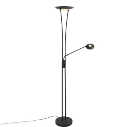 QAZQA Moderne Stehlampe schwarz inkl. LED mit Lesearm - Ibiza