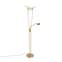 QAZQA Moderne Stehleuchte Bronze inkl. LED und Dimmer - Lexus