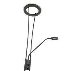 QAZQA Moderne Stehleuchte schwarz inkl. LED mit Lesearm - Divine