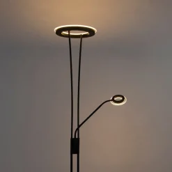 QAZQA Moderne Stehleuchte schwarz inkl. LED mit Lesearm - Divine