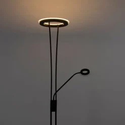 QAZQA Moderne Stehleuchte schwarz inkl. LED mit Lesearm - Divine