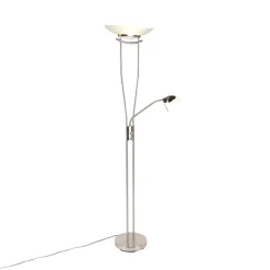 QAZQA Moderne Stehleuchte Stahl inkl. LED und Dimmer - Lexus