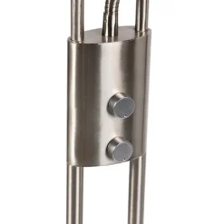 QAZQA Moderne Stehleuchte Stahl inkl. LED und Dimmer - Lexus