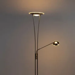 QAZQA Moderne Stehleuchte Stahl inkl. LED mit Lesearm - Ibiza