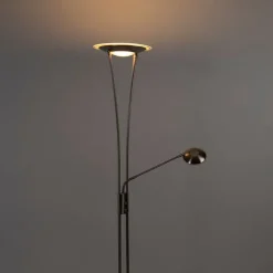 QAZQA Moderne Stehleuchte Stahl inkl. LED mit Lesearm - Ibiza