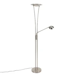 QAZQA Moderne Stehleuchte Stahl inkl. LED mit Lesearm - Ibiza