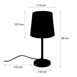 Honsel Moderne tafellamp zwart met roze kap - Lakitu