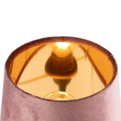 Honsel Moderne tafellamp zwart met roze kap - Lakitu