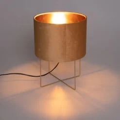 Honsel Moderne Tischlampe gelb mit Gold - Rosalina