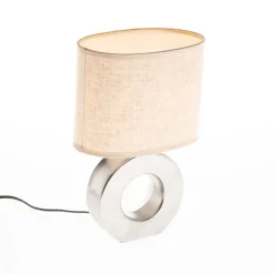 Honsel Moderne Tischlampe in Beige mit Stahl - Tohu