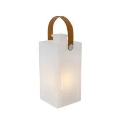 QAZQA Moderne Tischlampe mit weißem Flammeneffekt, wiederaufladbar, IP44 – Stard