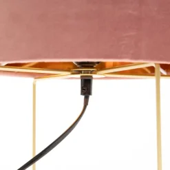 Honsel Moderne Tischlampe rosa mit Gold - Rosalina
