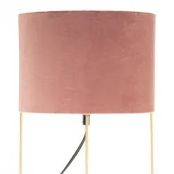 Honsel Moderne Tischlampe rosa mit Gold - Rosalina