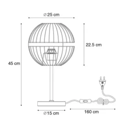 Honsel Moderne Tischlampe schwarz - Sphaera