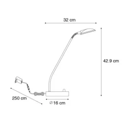 QAZQA Moderne Tischleuchte aus Stahl inkl. LED - Eva